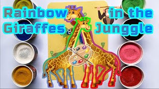 Coloring rainbow giraffes with blinking eyes jungle music and animals [upl. by Llenyaj250]