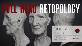 Full Head Retopology timelapse by Lisa Montagner [upl. by Nodnyl501]