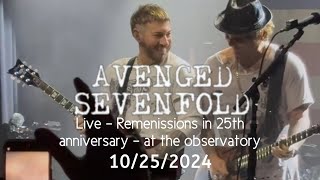 Avengedsevenfold  Remenissions Live in 25th anniversary at the observatory 10252024 Multicam [upl. by Resee]