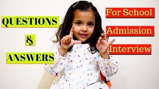 School Admission Interview Question amp Answers for KidsPreparation ampTips For School InterviewIndia [upl. by Norrv]