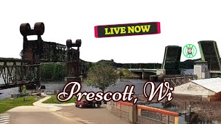 Prescott WI Rail amp River East Cam LIVE NOW  BNSF St Croix Subdivision  PTZ East Cam  MP 407606 [upl. by Ashley]