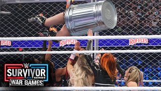 IYO SKY defies gravity with trash can jump from the cage Survivor Series WarGames 2023 highlights [upl. by Mala]