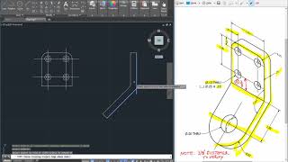 True Projection and Auxiliary View in AutoCAD 2019 [upl. by Amethist]