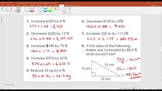 317 Increasing and Decreasing by a Percentage Using Decimal Multipliers [upl. by Esille]