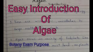 Easy Introduction Of Algae  General characteristics of Algae class 11  plant Kingdom Botany [upl. by Jase792]