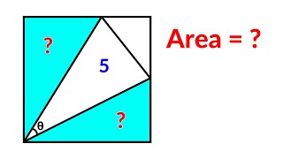 Find the shaded area in the square  A Nice Math Olympiad Geometry Problem [upl. by Remmer]