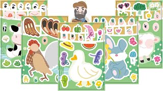 Creative Farm Animals Stickers Decorating ASMR ★ Become the owner of Animal Farm papercraft [upl. by Ebanreb506]