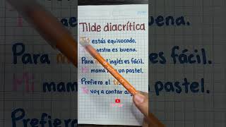 Tilde diacrítica youtubeshorts edutuber aprendizaje educacion escribirbien ortografia shorts [upl. by Sibeal]