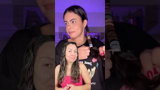 Alisando o cabelo com xuxinha alisamento alisamentosemformol hairhacks hairtutorial cachos [upl. by Atinaj39]