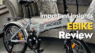 Important details about the ANCHEER ‎AMA005688 Folding Electric Bike [upl. by Suilenroc]