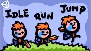 MAKING RUN IDLE amp JUMP 2D GAME ANIMATIONS  UNITY TUTORIAL [upl. by Bale]