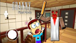 Granny Pixel Mod 😬 Five Day At Horror Room  Shiva and Kanzo Gameplay [upl. by Davenport966]