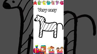 How to draw zebra 🦓 for kids shorts youtubeshorts yt easydrawing kidzart23m art [upl. by Veriee]