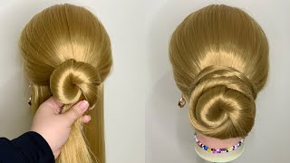 Fearless Bridal Hairstyle Trends 2024 How To Make Perfect Bun Hairstyle Wedding😍 Nour hairstyles77 [upl. by Steen]