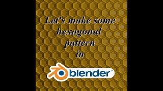 Lets make hexagonal tiles in Blender [upl. by Fries403]