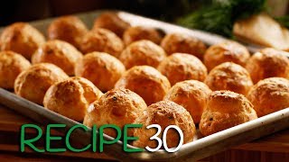 French Cheese Puffs or Gougeres with chives and two cheeses [upl. by Schilt541]