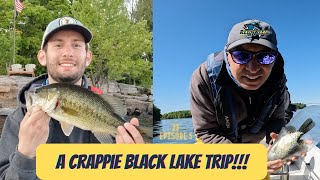 Crappie Bass and Crappie fishing at Black Lake NY saltwaterfishing [upl. by Soalokcin]