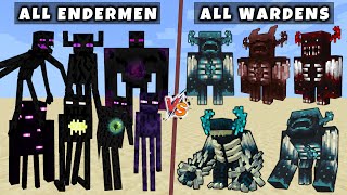 All Endermen vs All Wardens  Mutant amp Titan Warden vs Mutant Titan Endermen [upl. by Aicenat]