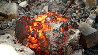 Making VikingAge Bloomery Iron in a Bloomery Furnace [upl. by Anegal]