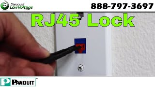 How to lock your RJ45 Ethernet workstation information outlet [upl. by Cirtemed]