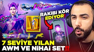 YENÄ° 7 SEVÄ°YE YILAN AWM VE NÄ°HAÄ° SET GELDÄ° ðŸ˜® RAKÄ°BÄ° KÃ–R EDEN Ã–LÃœM VURUÅžLU AWM  PUBG MOBILE [upl. by Murdocca872]