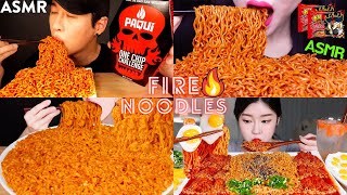 MUKBANGERS EATING SPICY FIRE🔥 NOODLES🥵 NOODLES EATING ASMR MUKBANG😋 [upl. by Felske698]