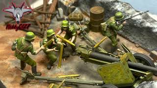 TAMIYA  German Gun Position quotload it upquot WWII diorama [upl. by Enileqcaj]