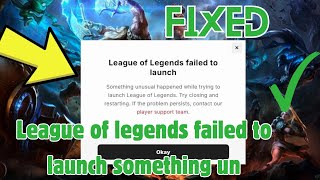 How to Fix League of legends failed to launch something unusual happened [upl. by Landon250]