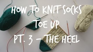 How to Knit Socks Toe Up  Part 3 German Short Row Heel [upl. by Henebry265]