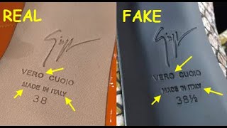 Real vs fake Giuseppe Zanotti shoes How to spot fake Zanotti design heels and pumps [upl. by Studdard]