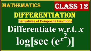 DIFFERENTIATION  Differentiate wrt x log  sec ex2 [upl. by Elwyn]