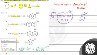 Que Following is a confirmatory test for aromatic primary amines identify reagent A an [upl. by Francois]