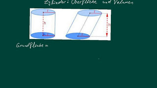Zylinder Volumen Mantelfläche und Oberfläche berechnen [upl. by Akaya]