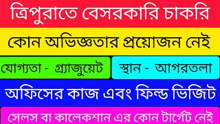 No Target Job Office Work  Tripura Job Notification 2024 Tripura Private Job news today  Job [upl. by Eeclehc]