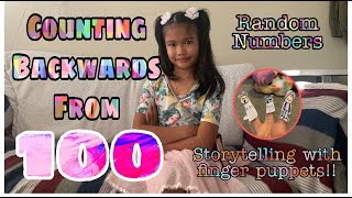 COUNTING BACKWARDS FROM 100  RANDOM NUMBER  STORYTELLING WITH PUPPETS  La Arnie FAM Vlog [upl. by Akcirahs]