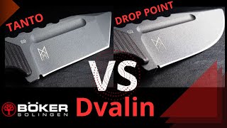 BOKERMesser Dvalin Tanto VS Drop point [upl. by Nisa]