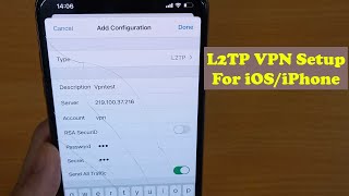 How To Setup L2TP VPN For iPhone For Free  Free Unlimited VPN without any ADS [upl. by Ikik177]