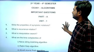 Algorithms Important Questions CS3401 2nd Year 4th Semester Engineering [upl. by Pollitt230]