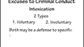 Criminal Law Bar Review Chapter 4 Categories to Defenses to Crimes Part 2 of 3 [upl. by Willetta]