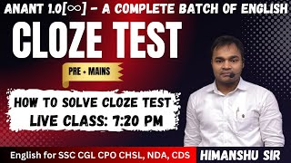 How to Solve Cloze Test  SSC CGL CPO CHSL STENO MTS 2024  CDS NDA  English class for all exams [upl. by Denys]