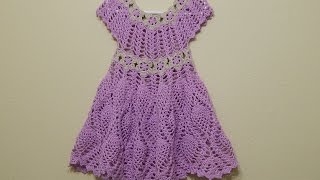 Vestido Crochet para NIÑA 3 a 4 AÑOS Flores y Piñas 2 de 2 cc [upl. by Nawiat]