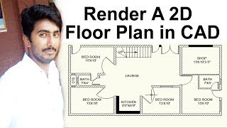 2D Floor Plan Rendering in AutoCAD  Floor Plan Rendering [upl. by Sualk]