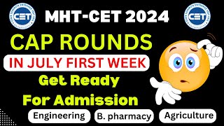 MHTCET Admission Process Starting Dates 2024  MHTCET Cap Round Dates 2024  Engineering  B pharm [upl. by Etteuqal671]