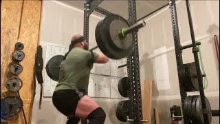 Training Log 455x4 Beltless Front Squat [upl. by Atnamas826]