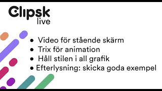 Clipsk live 60  stående visning i LEDskärm [upl. by Notaes]