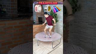 Qual objeto fez o trampolim mais resistente😱 shorts challenge [upl. by Anilehcim]