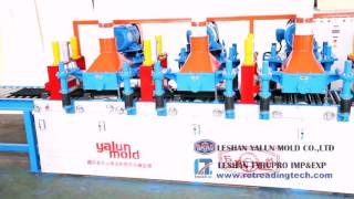 A YLM 4head precured tread sanding machine for tire retreading industry [upl. by Eibbed]