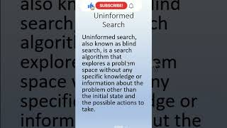 Uniformed Search Algorithm in AI ytshorts [upl. by Annehsat]