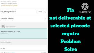 Fix not deliverable at selected pincode myntra problem solve  myntra not deliverable selected pin [upl. by Codie698]