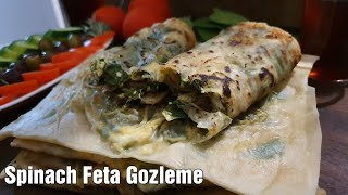 Spinach Feta Gozleme Recipe Ispanakli Gözleme Tarifi [upl. by Fawne801]